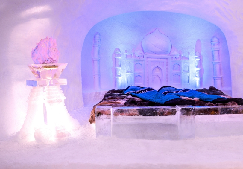 Das Romantik-Bett der Iglu Suite